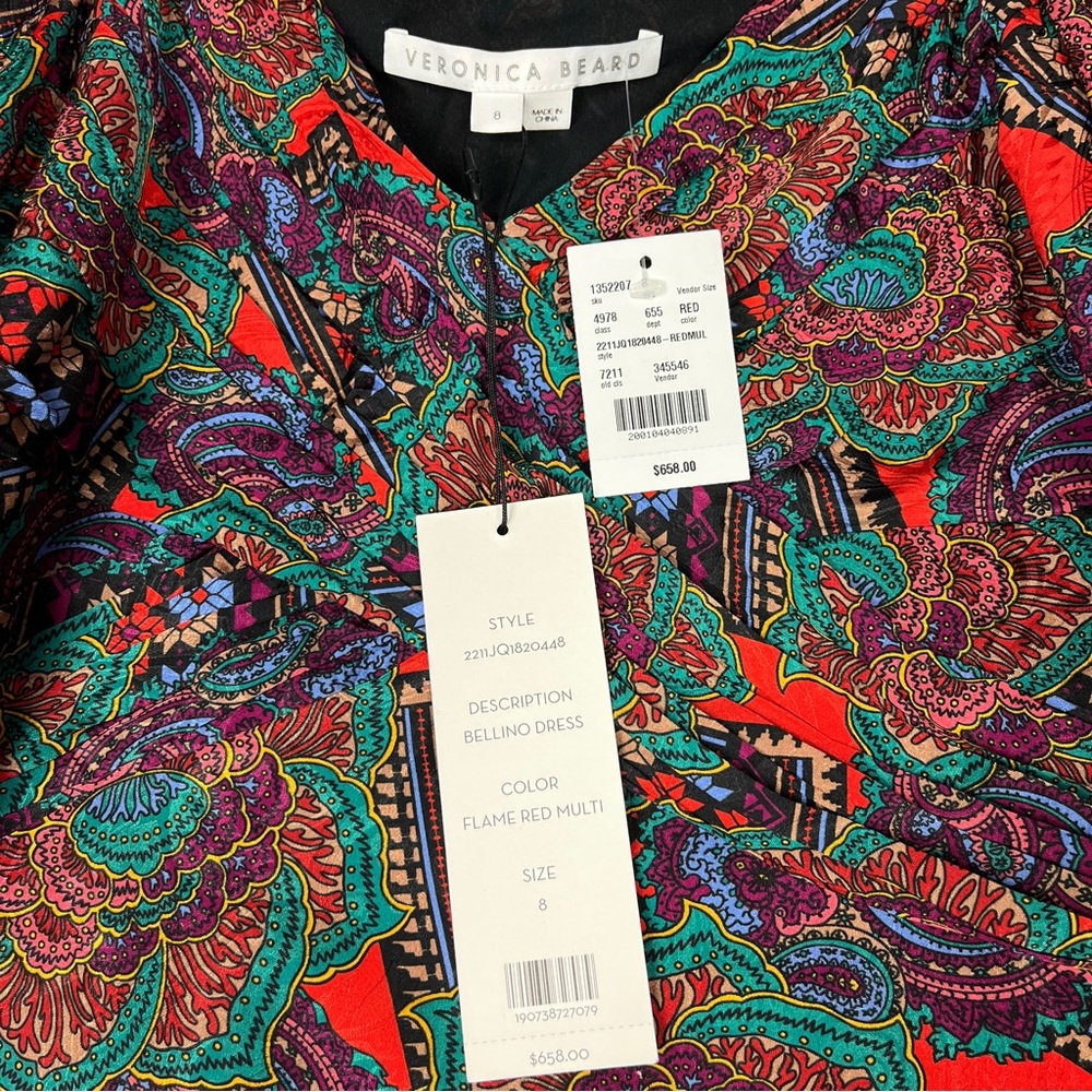 Veronica Beard Silk Floral Bodycon Dress Womens Size 8 New - Picture 7 of 14